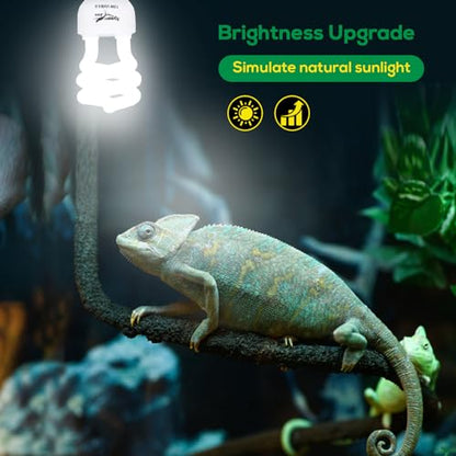UVB Bulb for Reptiles, 5.0 13W UVB Light for Reptiles, Hygger zoo UVA UVB Reptile Light Bulb Reptile UVB Bulb UVB Light for Hermit Crab Snake Chameleon Reptile Lamp Terrarium Lamp for Tropical Reptile - size: 5.0-5.3 Inch