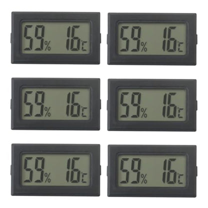 Pack of 6 Mini Small Digital Hygrometer Thermometer Indoor Temperature and Humidity Meter Gauge with Temp Humidity Sensor Monitor Fahrenheit,Universal Use for Jars,Home,Room
