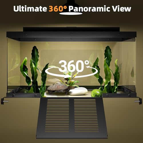 Erinnyees Turtle Basking Platform for Aquatic Turtles, Stainless Steel Large Turtle Dock with Extended Ramp & Flip-Open Mesh Door,Fits 18.5-21'' Wide Aquariums, Extra Large - size: EXTRA LARGE(Fits Tank Width 18.5"-21")