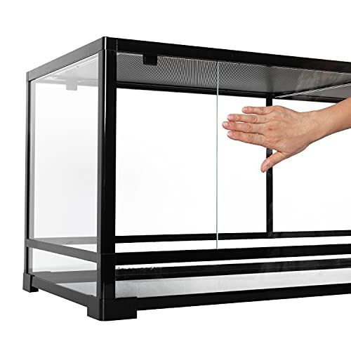 REPTI ZOO 67 Gallon Reptile Large Terrarium Newly Upgraded All Glass 48" x 18" x 18" Double Hinge Door with Top Ventilation Reptile Terrarium(Knock-Down) - color: Reptile Terrarium - Double Hinge Door