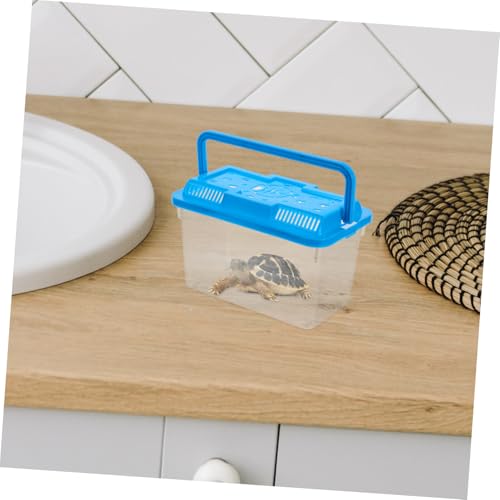 TOYANDONA Portable Transparent Plastic Fish Tank for Small Turtles and Reptiles Easy to Aquarium with Lid Lightweight Travel Container for Pet Transport and Observation