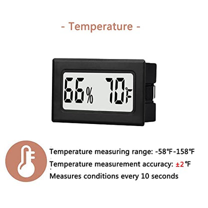 12 Pack Mini Small Digital Hygrometer Thermometer Indoor Temperature and Humidity Meter Gauge with Temp Humidity Sensor Monitor Fahrenheit (℉) for Jars,Home,Room