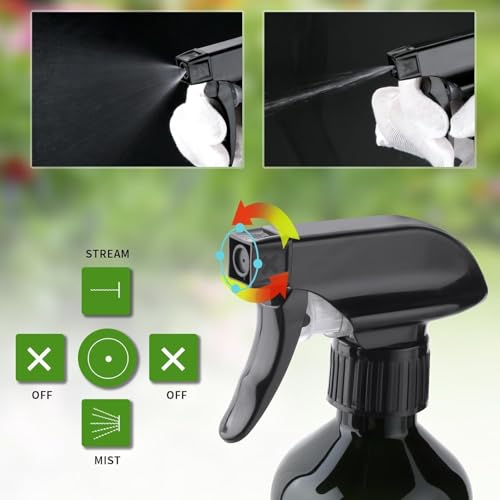Arkeiliy 2-Pack Leakproof Spray Bottles (300ml/10oz) - Adjustable Nozzle for Fine Mist & Jet Stream | Premium Refillable Plastic Bottles for Hair Styling, Plant Misting, Cleaning Solutions (C+G) - color: C+G