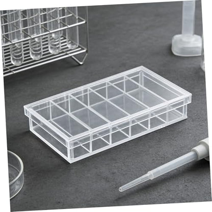 MAGICLULU Acrylic Incubation Tray for Laboratory Use with 6-Compartment Design and Lid, Tight Seal, Easy Clean Specimen Observation Box for Hatching and Raising Aquarium Fry, 6.6x3.8 Inches