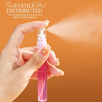 FANDAMEI Mini Clear Spray Bottle, 10 Pack 8ml Mini Plastic Spray Bottle Empty, Fine Mist Refillable Mini Perfume Bottle, Perfume Atomizer, Small Empty Sample Containers, Plastic Portable Travel Bottle - size: 8ml