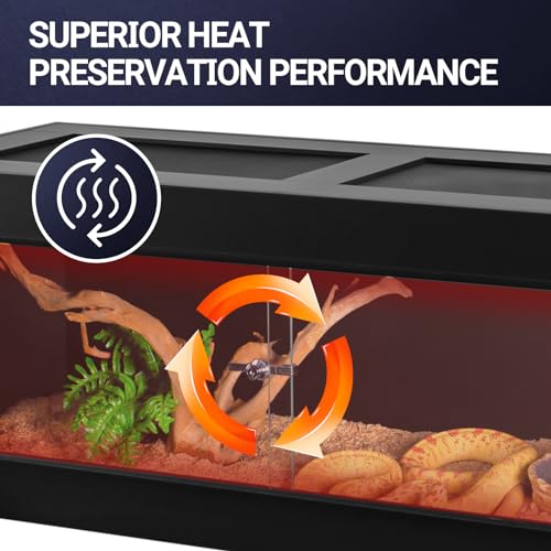 REPTI ZOO 68 Gallon PVC Reptile Terrariums, 48x18x18 Reptile Tanks Enclosure for Bearded Dragon Ball Python Snake Gecko, PVC Reptile Lounge Habitat with Glass Sliding Door & Top Screen Ventilation - style: 48x18x18"