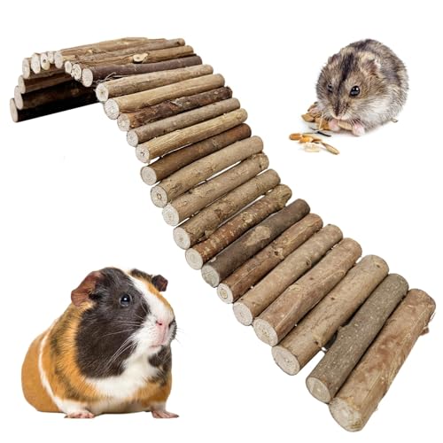 Hamiledyi Hamster Ladder Bridge, Small Animal Hideout, Tunnel, House, Ramp, Tube for Hamster, Guinea Pig, Rat, Chinchilla, Cage Accessories, Chew Toys (19.7"5.9") - size: S