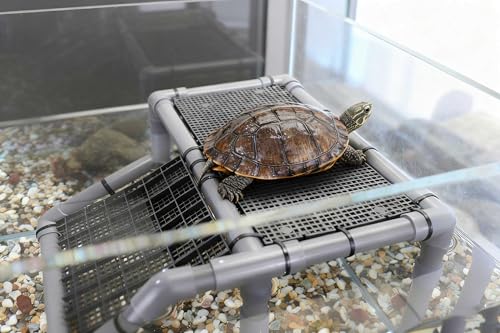 Extra Large Turtle Basking Platform, Turtle Tank Accessories | Sturdy and Stable Standing Dock with Non-Slip Ramp for Large and Heavy Turtles Fit for75-120 Gallon Tanks - size: Basking Platform 13.4" W × 7.7" D