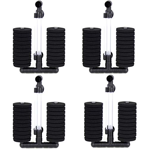 AQUANEAT 4 Pack Double Bio Sponge Filter, for Fry, Betta, Shrimp, Nano, Aquarium Fish Tank - size: Large 4pcs