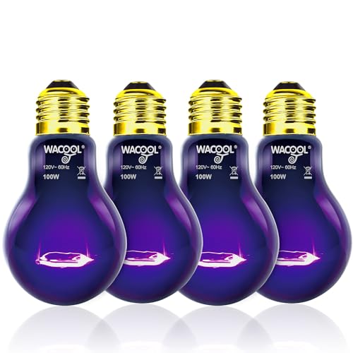 Cricket Calcium Powder Mixer for Reptiles with 4Pack Reptile Night Heat Lamp, 100W Night Heat Lamp for Reptiles & Amphibians,Simulate Nature Moonlight Purple Night Light for Bearded Dragon Lizard Sna