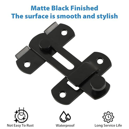 Alise 4 inch Black SUS304 Stainless Steel Gate Latches for Barn Door | Heavy Duty Gate Hardware ,Security Flip Latch,Anti-theft Latch,Safety Door Lock for Barn Wood Fence Sliding French Door