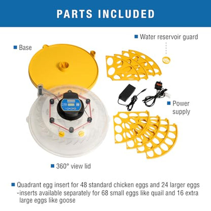 Brinsea Maxi 48 Advance Egg Incubator with Automatic Egg Turning and Temperature Control for Hatching 48 Chicken, Duck, or Other Eggs- Optimal Flexibility with Mix & Match Sizes - size: 48 Eggs