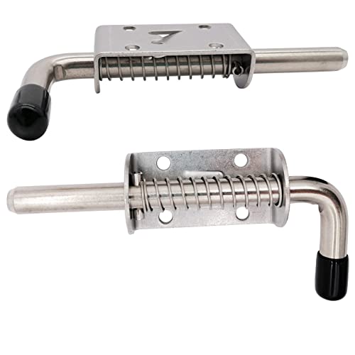 6 Pack 304 Steel 5 Inch（128MM） Spring Pin Latch Lock Pin Suitable for Doors，Utility Trailer Gate，Cabinets and etc.