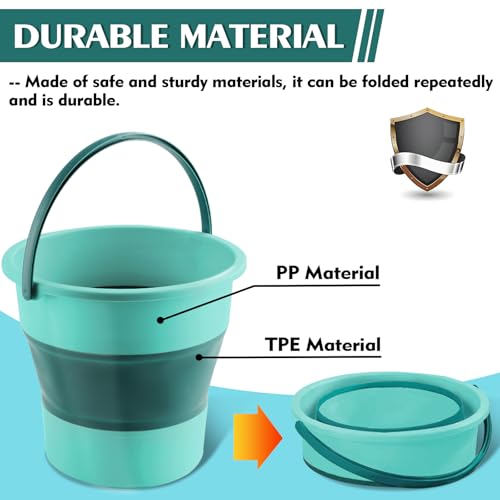 Collapsible Bucket 3PCS 1.3 Gallon/5L Small Plastic Household Cleaning Mop Buckets Foldable Water Bucket for Car Wash Fishing Camping Beach (3PCS) - color: 3pcs