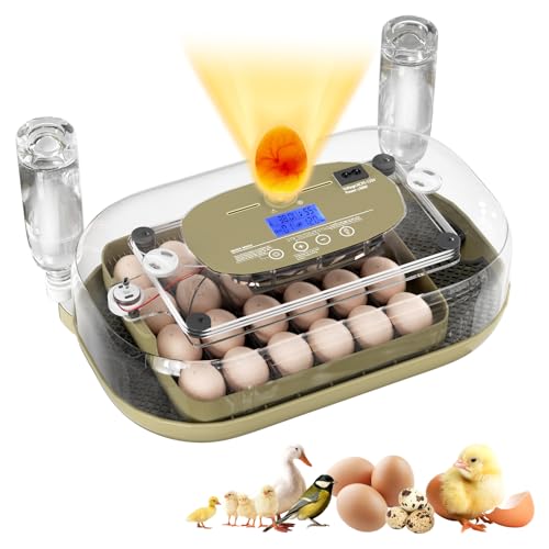 XOTTI Incubator for Hatching Eggs, 24 Egg Incubator with Precise Temperature Control, Auto Egg Turner, 360° Clear View, LED Candler, Alarm for Chicken Duck Quail Goose for Home School Farm Lab