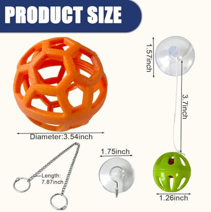 5PCS Bearded Dragon Enrichment Toys Feeder Ball, Interactive Feed Toys,Bells Exercise Ball for Lizard Gecko Reptile Animals,Reptile Tank Accessories