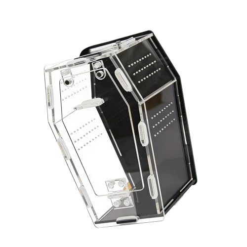 Clear Acrylic Reptile Enclosure with Magnetic Front Opening, Ventilated Small Pet Habitat and Breeding Box for Lizards, Geckos, Spiders, Insects and Amphibians, 7.09 x 3.94 x 2.68 Inches