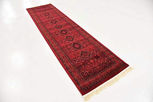 Unique Loom Tekke Collection Area Rug - Sheibani (2' 7" x 10' Runner, Red/ Black) - size: 2'7" x 10' (Runner)