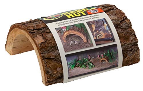 Zoomed Large Habba Hut Reptile Hide by Zoomed - Half Natural Wood Log Hide for Reptiles & Includes DBDPet Pro-Tip Guide