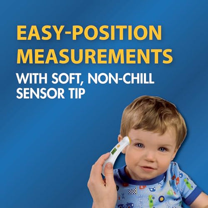 Slim Line Package Mini Temple Touch Thermometer | Non-Invasive Forehead Measurements, Color-Changing Fever Alert Backlight, Memory Recall, F/C Switchable