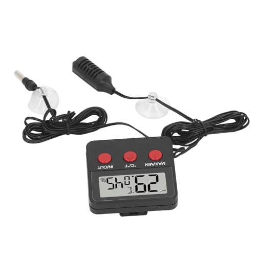 Generic Digital Hygrometer Thermometer with 2 External Probes for Incubator Aquarium Reptile Tank Indoor Outdoor Temperature Humidity Monitor