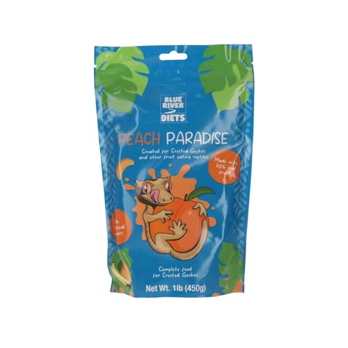 Blue River Diets Complete Crested Gecko Food - Peach 1lb (450g) | All Natural Gecko Food Made in The UK