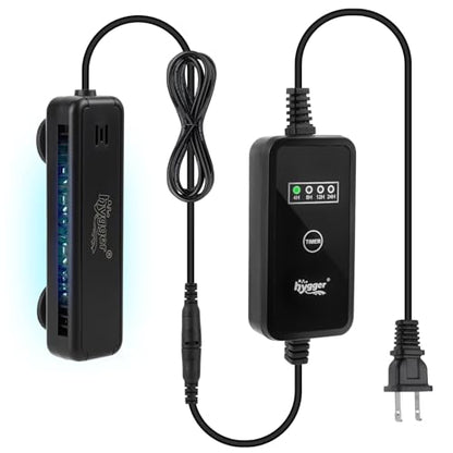 hygger 3W Aquarium U-V Light with Timer for 2-15 Gallon Fish, Turtle Tanks | ABS Protective Shield, Mini Glass U-V Lamp, Freshwater & Saltwater Use, Small Fish Turtle Tanks, Clear Water Support