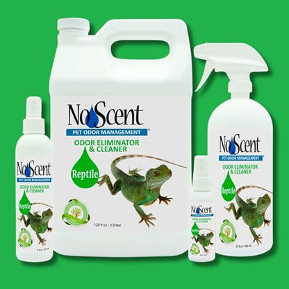 No Scent Reptile Tank Cleaner Spray & Pet Odor Management for Bearded Dragon, Turtle, Lizard Terrarium Freshener (8 Fl Oz / 237 mL) - size: 8 Fl Oz (Pack of 1)