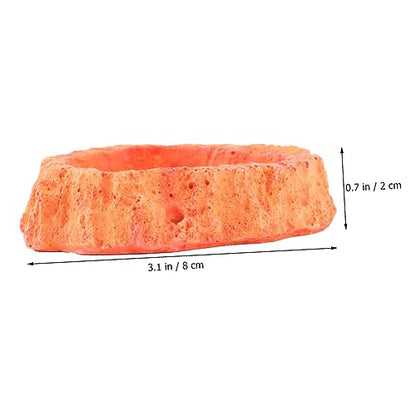 Veemoon Simulation Bowl Lizard Turtle Feeder Reptile Supplies Odorless Food Container Thickened Bowl Reptile Tank Accessories