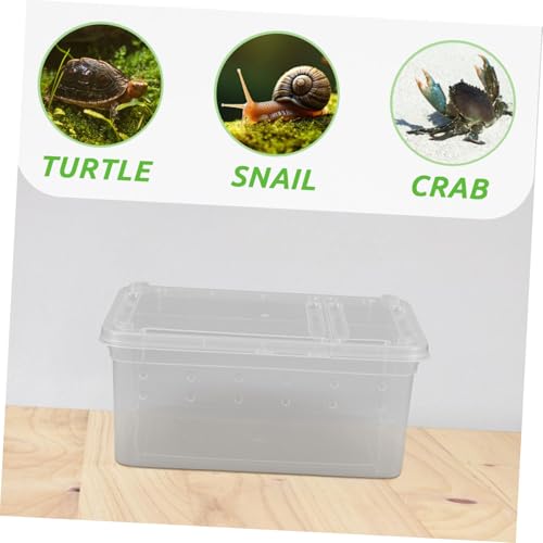 Abaodam Reptile Feeding Box Multi Functional Terrarium for Reptiles Spiders Crabs Frogs Compact Lightweight Habitat with Breathable Durable Container for Easy Feeding