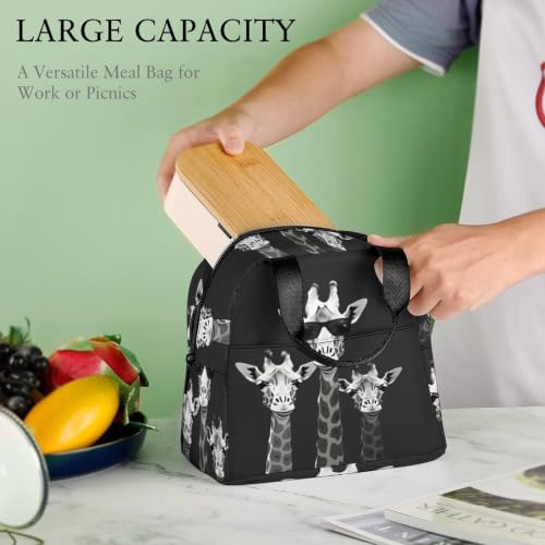 Giraffe Family Lunch Bag for Women Men | Insulated Lunch Box Leakproof Food Meal Containers Reusable Foldable 6L Capacity Lunch Tote Bags for Work Picnic Travel - color: style-15
