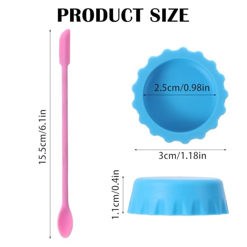 9Pcs Silicone Reptile Feeding Dish Set, Colorful Small Animal Bowls with 2 Silicone Spoon for Reptile Tanks, Practical Crested Gecko Tank Accessories for Small Pet