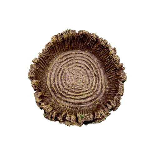 3 Pack Small Reptile Food Bowls, Reptile Feeding Terrarium Bowls for Bearded Dragon Lizard Frog Gecko Tortoise Hermit Crab Snail (Brown) - color: Brown - 3 Pack S Round Bowls
