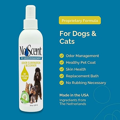 No Scent Anal Gland Express & Skunk Spray Pet Fur Cleaner for Dogs & Cats (8 Fl Oz / 237 mL) - size: 8 Fl Oz (Pack of 1)