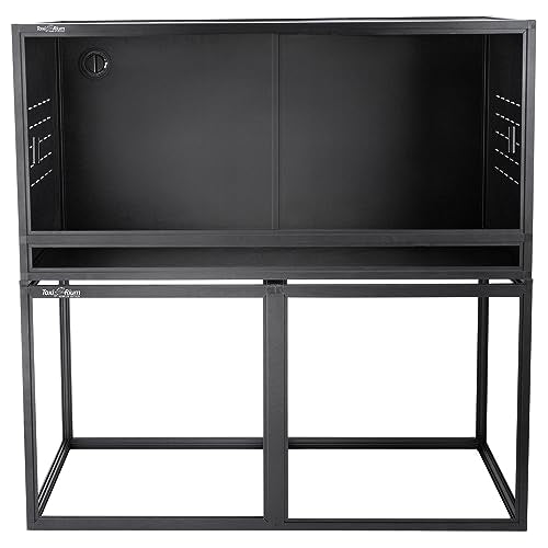 Reptile Enclosure Stand Bundle: Elevate Your Habitat - Includes Stand and Extra Enclosure for a Complete Elevated Setup 44 inches Width(Black) - color: Black, size: M-44''-Stand with enclosure
