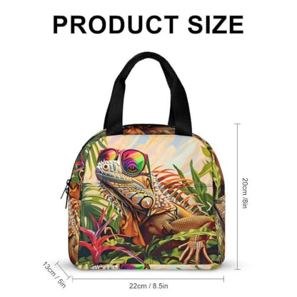 Funny Lizard Theme Lunch Bag for Women Men | Insulated Lunch Box Leakproof Food Meal Containers Reusable Foldable 6L Capacity Lunch Tote Bags for Work Picnic Travel - color: Style 1