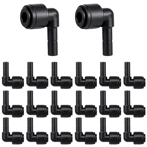20 Pack 1/4" Push to Connect Fittings Elbow Connectors | Reptile Mister System 1/4" Quick Connect Fittings,Reptile Mister Fittings for Aquarium,Vivarium,Irrigation System - size: 20 Pack 1/4" Elbow -A