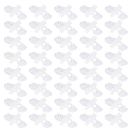 Zerodis 40 Pcs Aquarium Separation Clip, PVC Fish Suction Cup Separating Board Divider Support Clip with 80 Suction Cup Fish Isolation Divider (White)