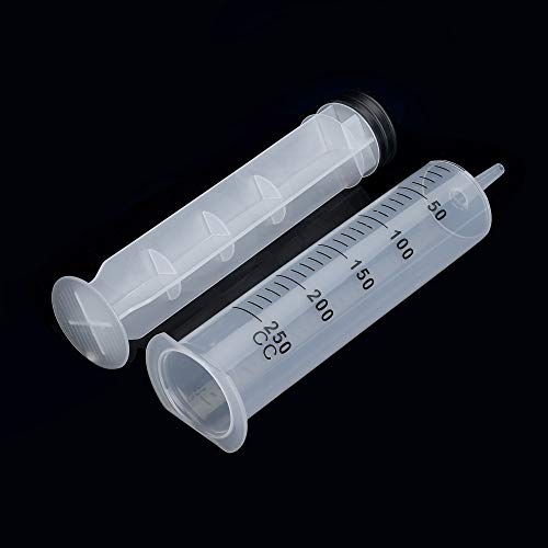3 Pack 250ml Syringes, Extra Large Plastic Syringe for Glue Dispensing, Scientific Labs, Watering, Refilling, Multiple Uses - style: 250ml