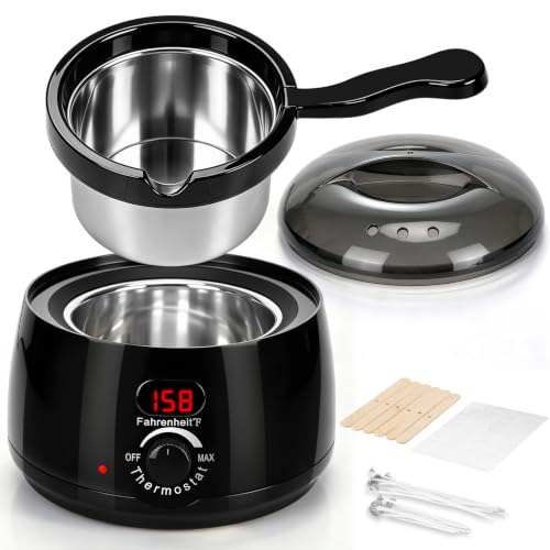 ZEROMX Electric Candle Wax Melter with Detachable Stainless Steel Pot and Digital Temperature Control, Wax Heater for DIY Candle Making, Soap Making, Wax Crafts, Easy Cleaning & Precise Crafting - color: Black