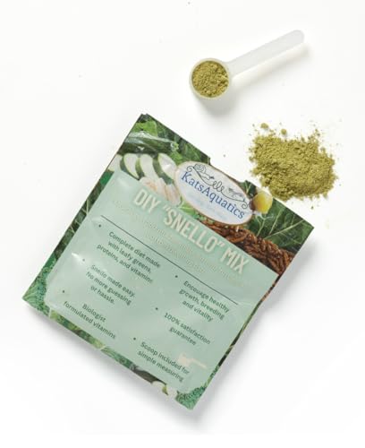 Nourish Snello Powder - for Snails, Shrimp, Plecos, Turtles - Complete Diet - Real Veggies & Proteins - NO Fillers - Easy to Make - No Bad Smell - USA Biologist Made.