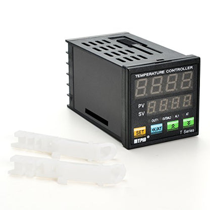 F/C PID Temperature Controller, AGPtEK Dual Display Digital Programmable Temperature Control TA4-SSR Solid State Relay with 2 Alarms
