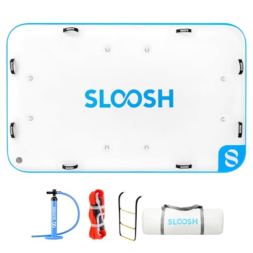 SLOOSH Inflatable Floating Dock, Inflatable Dock Floating Platform, Portable Air Dock Platform Fit for Pool, Lake, Beach with Non-Slip Surface - size: 8Ft X 5Ft
