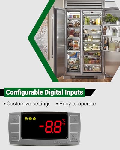 for Dixell XR02CX-4N1F1 Temperature Controller, Replace for Dixell Temperature Controller Fit for 120V 50-60hz Commercial Refrigerators/Freezer, with Temperature Sensor Probes & Clasp - size: XR02CX-4N1F1