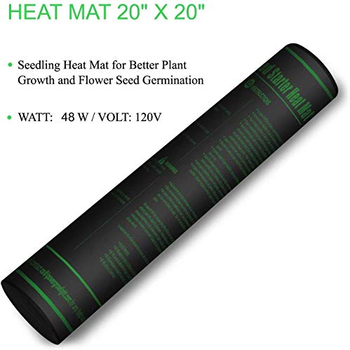 iPower GLHTMTM-A 20" x 20" Waterproof Durable Seedling Heat Mat Warm Hydroponic Plant for Indoor Gardening Germination Starting, black - size: 20" x 20", style: Heat Mat