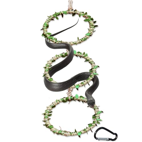 Snake Climbing Rings for Ball Python- Enclosure Accessories – Reptile Habitat Decor, Climbing Branches & Bedding for Ball Python, for Corn Snake Enhancement Ring Toys