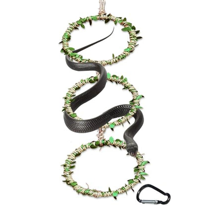 Snake Climbing Rings for Ball Python- Enclosure Accessories – Reptile Habitat Decor, Climbing Branches & Bedding for Ball Python, for Corn Snake Enhancement Ring Toys