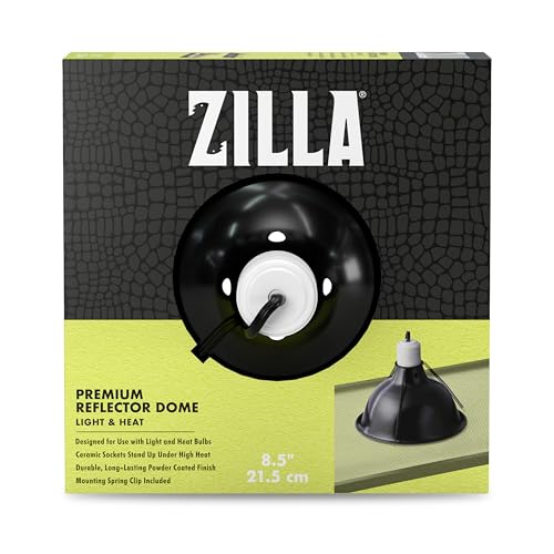 Zilla Pet Reptile Premium Heat Lamp Reflector Dome Fixture, 8.5 Inches - size: 8.5 Inch (Pack of 1)