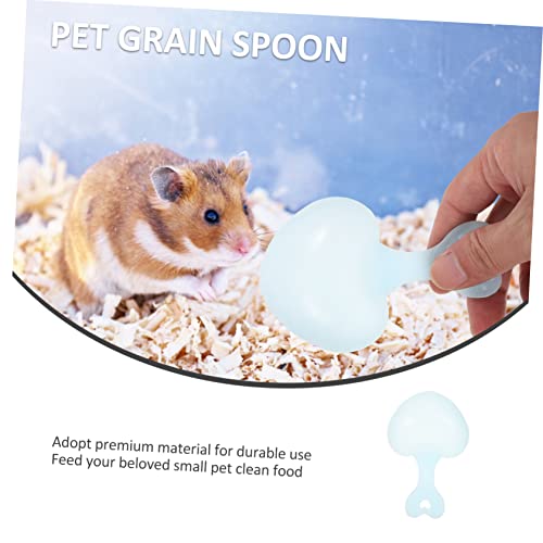 KESYOO 10PCS Heart-Shaped PET Food Spoon Set Food Scoop for Hamsters Reptiles Small Pets Household Use Easy to Clean