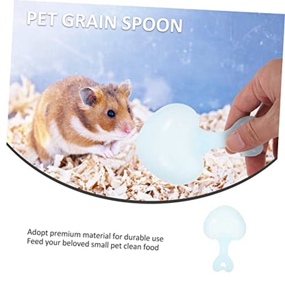 KESYOO 10PCS Heart-Shaped PET Food Spoon Set Food Scoop for Hamsters Reptiles Small Pets Household Use Easy to Clean